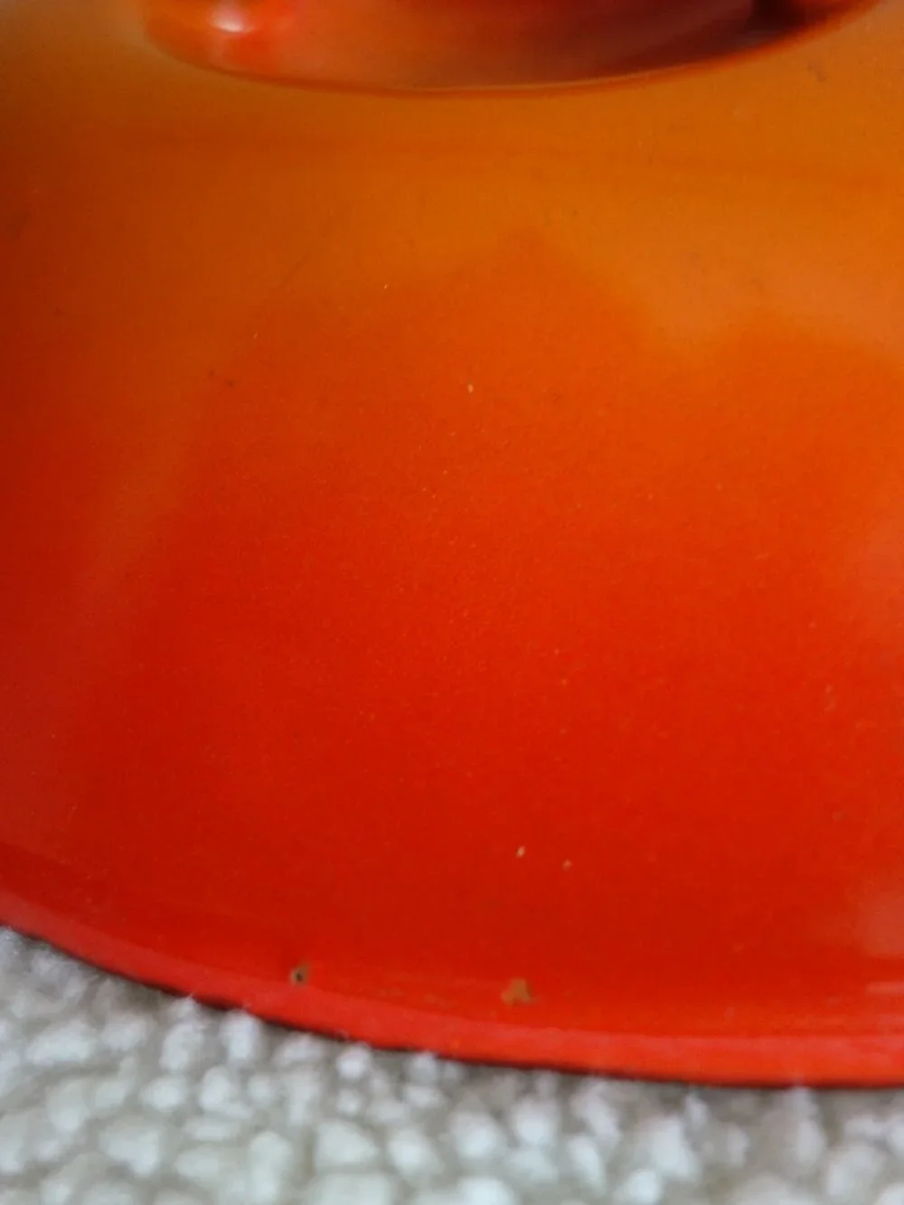 Vntg DESCOWARE Belgium Made Small Cast Iron Orange Flame Oval Lid (Lid Only)